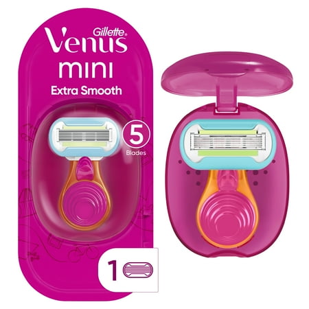 Gillette Venus Snap Cosmo Pink with Extra Smooth Women's On-the-Go Razor, 1 Handle & 1 Refill