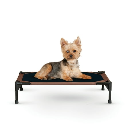 K&H Pet Products Original Pet Cot Elevated Dog Bed Chocolate/Black Mesh Small 17 X 22 X 7 Inches