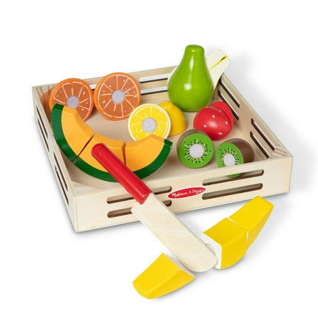 Melissa & Doug Cutting Fruit Set - Wooden Play Food Kitchen Accessory, Multi