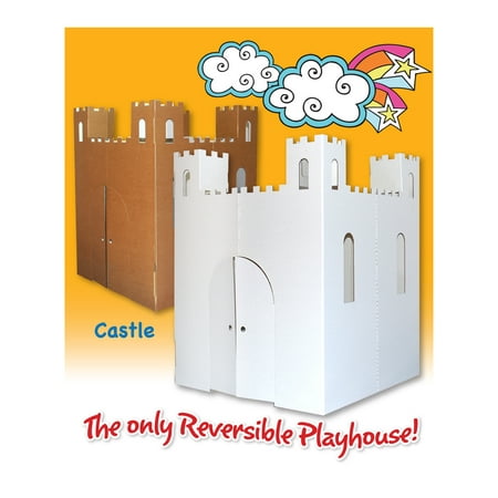 Easy Playhouse Castle Arts & Crafts Cardboard Playhouse, Kids Age 3 and up