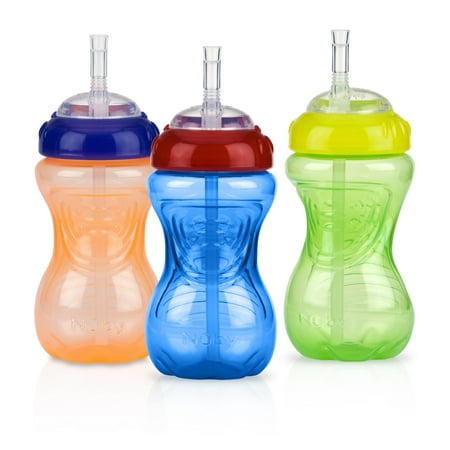 Nuby Easy-Grip Soft Straw Sippy Cup, 10 fl oz, 3 Count