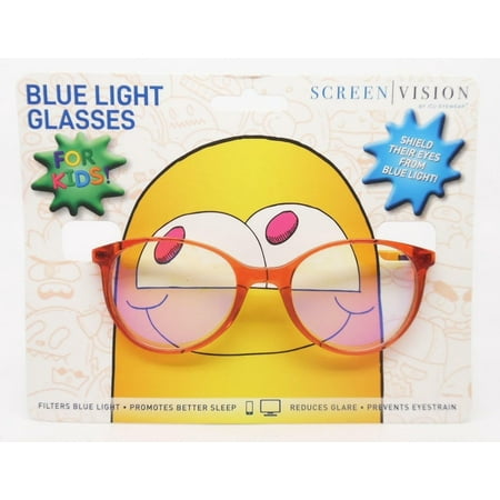 ICU Eyewear Kids Youth Screen Vision Blue Light Filtering Round Glasses - Orange