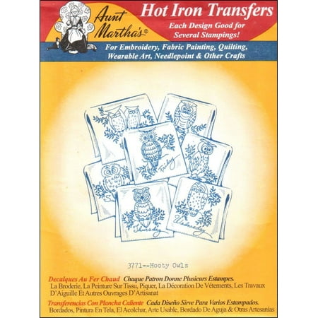 Aunt Marthas Hot Iron Transfers for Embroidery, Fabric Painting, & Other Crafts 18u0022x 24u0022 Sheet of Embroidery Patterns