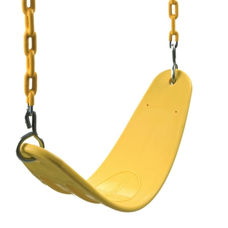 Swing-N-Slide Heavy Duty Yellow Swing Seat with Yellow Coated Chains, Swing Set Swing for Kids with 250 Pound Weight Limit