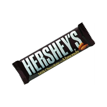 Hersheys Milk Chocolate with Whole Almonds Candy, Bars 1.45 oz, 36 Count
