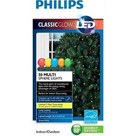 Philips Classic Glow LED 50 Multi Sphere Lights BrickSeek