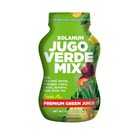 Solanum Jugo Verde Supplement Greens Powder Mix for Digestive Health, with Fiber, 17.63 oz