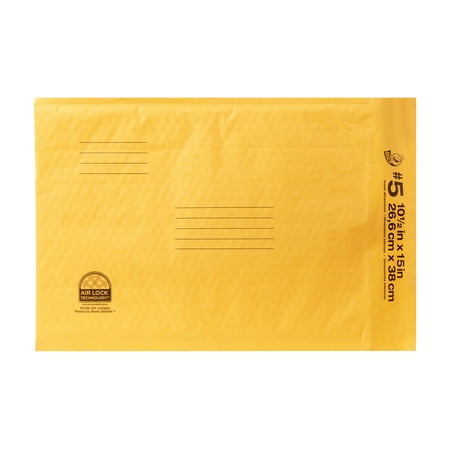 Duck Self-Seal Kraft Bubble Mailer #5, 10.5" x 15", Solid Print