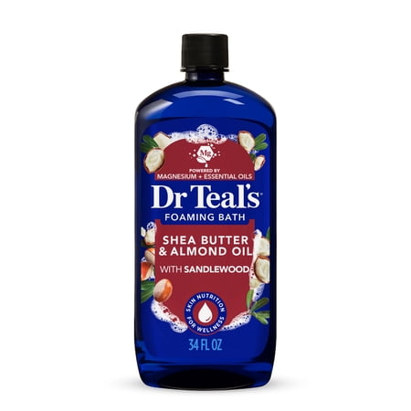 Dr Teal's Foaming Bath with Pure Epsom Salt, Shea Butter & Almond, 34 fl oz