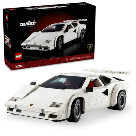 LEGO Icons Lamborghini Countach 5000 Quattrovalvole Model Car Kit - Collectible Building Set for Adults, Ages 18+ - Detailed Lamborghini Car Kit with Scissor Doors, V12 Engine, and More - 10337