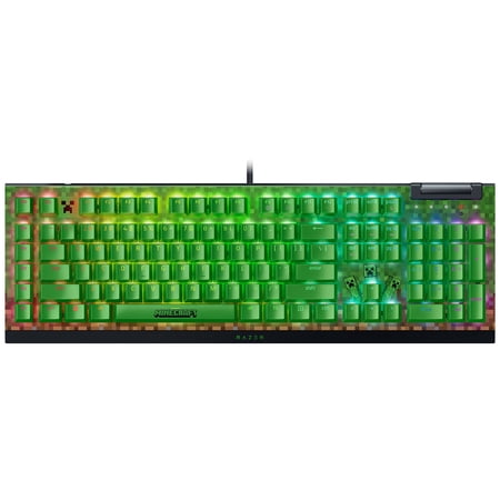 Razer BlackWidow V4 X Wired Mechanical Gaming Keyboard (Green Switch), Minecraft Edition