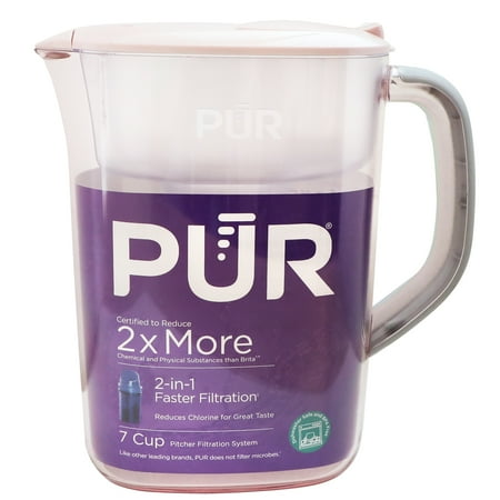 PUR 7 Cup Pitcher Filtration System, Blush, W 9.6" x H 10.1" x L 4.5", PPT700PAV4