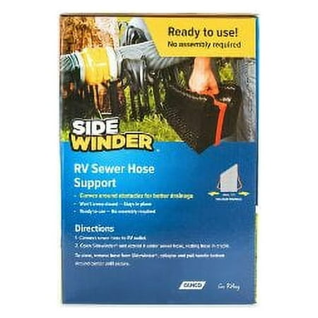 Camco 43031 Sidewinder 10ft RV Sewer Hose Support - Secures Your Sewer Hose in Place Without Straps