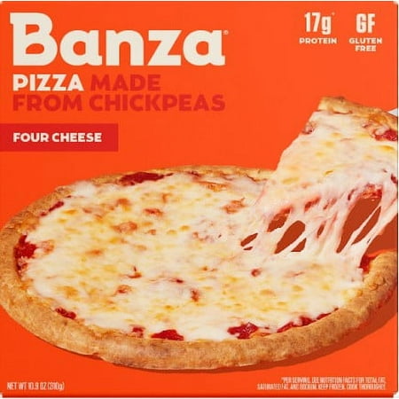 Banza Chickpea Crust Four Cheese Pizza with Marinara Sauce 10.9 oz 9-inch Gluten Free Frozen Pizza