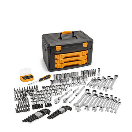 232 Piece 1/4", 3/8" Drive Metric & SAE Mechanics Hand Tool Set
