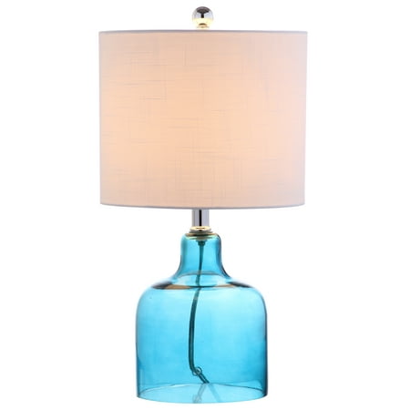 19" Gemma Glass Bell LED Table Lamp Moroccan Blue (Includes Energy Efficient Light Bulb) - JONATHAN Y