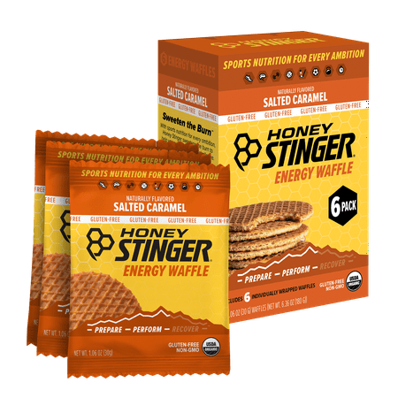 Honey Stinger Organic Gluten-Free Energy Waffle Snack, Salted Caramel, 1.06 oz, 6 Count