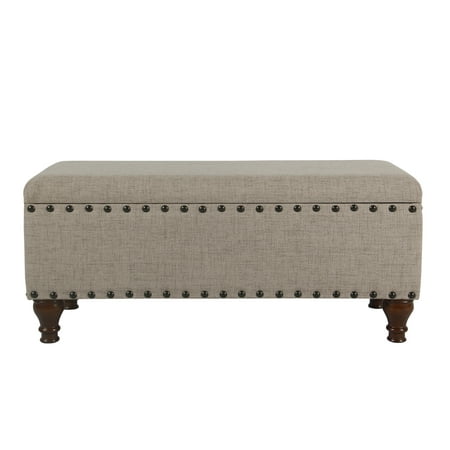 HomePop Large Rectangle Storage bench with Nail Head Trim, Multiple Colors