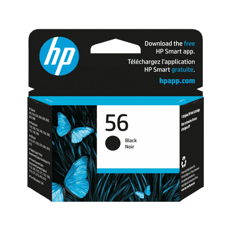 HP 56 Black Ink Cartridge, 520 Pages, (C6656AN#140)