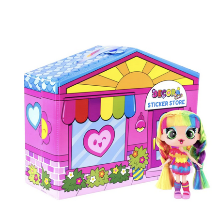 Decora Fashion Girlz Sticker Store Playset, Exclusive Bright & Colorful "Art" 5 inch Doll, Ages 4+