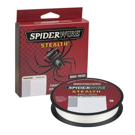 SpiderWire Stealth® Translucent Braid Fishing Line, Translucent, 50 lb Test Strength, 125 yd