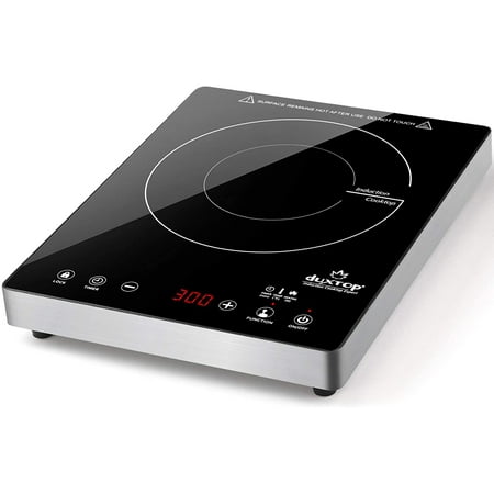 Duxtop Portable Induction Cooktop, High End Full Glass Induction Burner with Sensor Touch, 1800W Countertop Burner with Stainless Steel Housing, E200A
