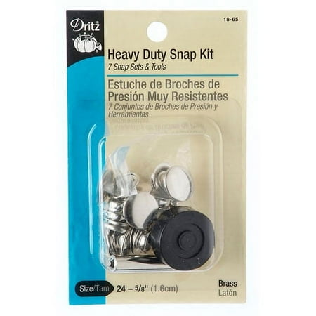 Dritz 5/8" 7ct Heavy Duty Snap Kit Nickel Plated Brass