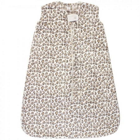 Hudson Baby Infant Girl Plush Sleeping Bag, Sack, Blanket, Cream Leopard, 12-18 Months