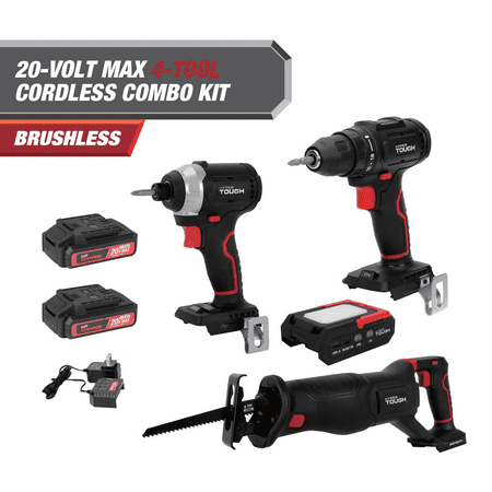 Hyper Tough 20V Brushless 4-Tool Combo Kit