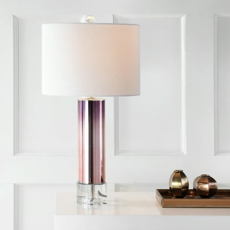 Edward 27u0022 Glass /Crystal LED Table Lamp, Rose Gold