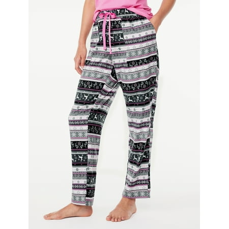 Joyspun Womens Print Flannel Sleep Pants, Sizes XS to 3X