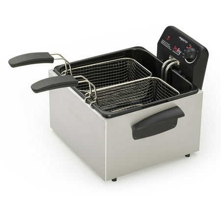 Presto Stainless Steel Dual Basket Pro Fry Immersion Element Deep Fryer 05466