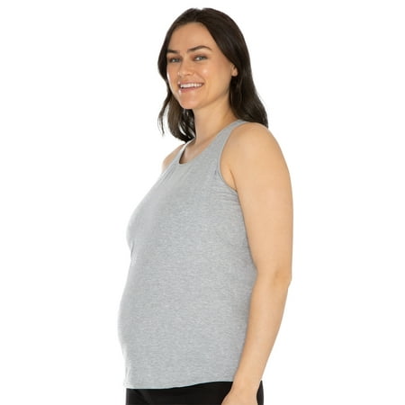 Kindly Yours Women's Maternity Cotton Spandex Nursing Racerback Tank Top, Sizes S to XXXL