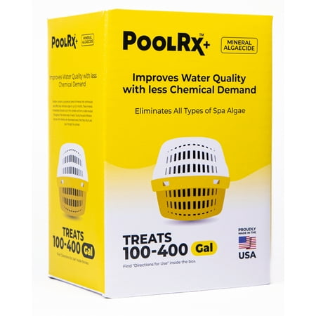 Pool Rx+ Yellow/White 6-Month Pool & Spa Mineral Algicide, 1 Tablet Treats 100-400 Gallons of Water