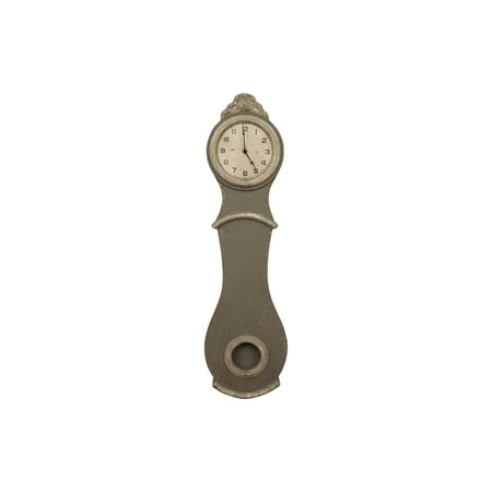 52&#34; Wood Grandfather Style Wall Clock Distressed Gray Finish - Storied Home