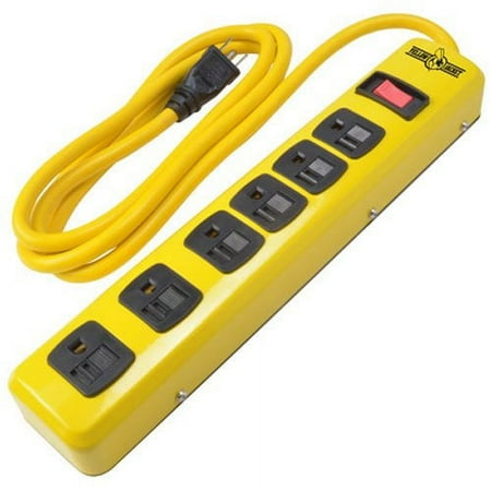 Yellow Jacket 5139N Heavy Duty Metal Power Strip with 6 Outlets And 6 Foot Cord