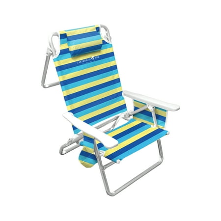Caribbean Joe 5 Position Aluminum Beach Chair - Multi-color