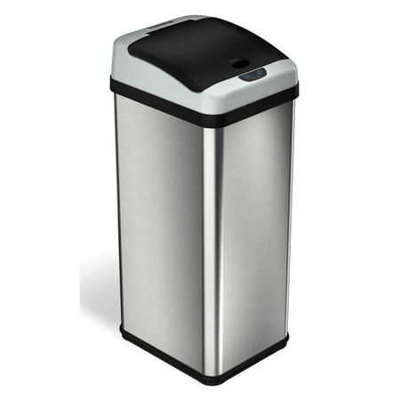 iTouchless IT13RX 13 Gallon Touchless Kitchen Garbage Trash Can, Stainless Steel