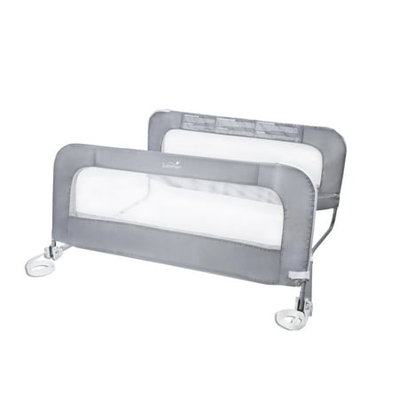 Summer Infant Double Safety Bedrail, Gray, Metal and Fabric Bedrail Set for Toddlers, 42.5 Long, Fits Twin, Full, and Queen Beds and Accommodates Thick Mattresses and Platform Beds Metal 1 Count (Pack of 1)