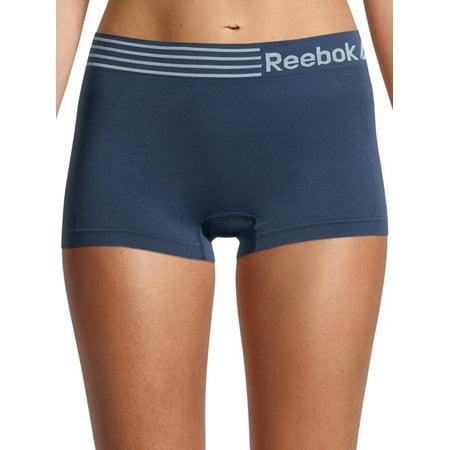 Reebok Women's Underwear Seamless Boyshort Panties, 4-Pack
