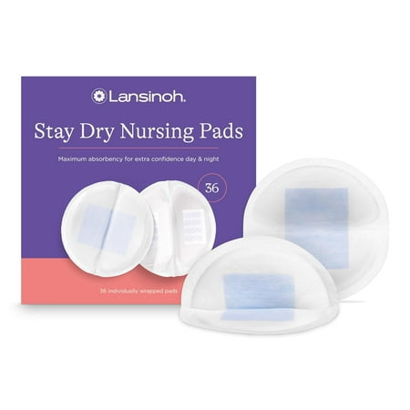 Lansinoh Stay Dry Disposable Nursing Pads for Breastfeeding, 36 Count
