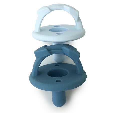 Itzy Ritzy Sweetie Soother Pacifier Set of 2- Silicone with Collapsible Handle & Two Air Holes