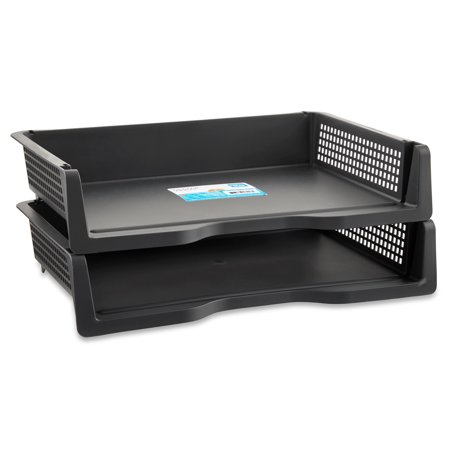 Pen+Gear Stackable Plastic Letter Trays,Black,2 Count,Desktop File ...