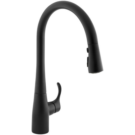 Kohler K-596 Simplice 1.5 GPM Single Hole Pull Down Kitchen Faucet - Black