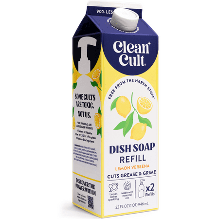 Cleancult Dish Soap Refill, Nature-Inspired Ingredients, Lemon Verbena, 32 fluid oz