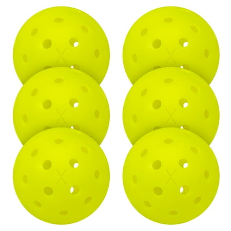 Franklin Sports X-40 Outdoor Pickleballs - USAPA - Regulation Size - Optic Yellow - 6 Pack - 0.92oz