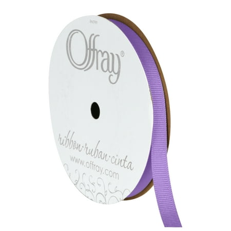 Offray Ribbon, Lt Orchid 3/8 inch Grosgrain Polyester Ribbon, 18 feet