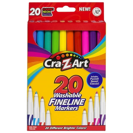 Cra-Z-Art Fine Line Washable Markers, 20 Count Multicolor Cra-Z-Art Fine Line Washable Markers, 20 Count Multicolor