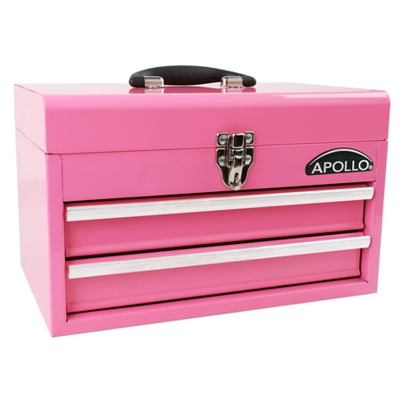 Apollo Tools DT5010P 2 Drawer Steel Chest Pink: Lifetime Warranty, Steel, 9.65" Height, 10.3 lbs, Non-Powered Fastening Tools