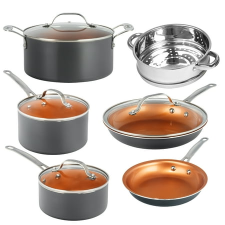 Gotham Steel 10Pc Pots and Pans Set Nonstick Cookware Set Gray